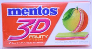 Mentos 3D Fruity Fresh 7 sticks Lemon grapefruit orange 2014