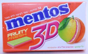 Mentos 3D Fruity Fresh 14 sticks Lemon grapefruit orange 2012