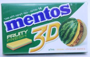 Mentos 3D Fruity Fresh 14 sticks Watermelon Pineapple Melon 2012