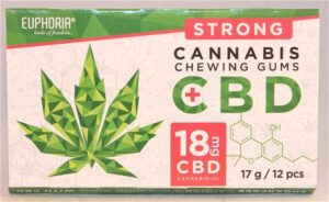 Euphoria CBD Strong Cannabis Chewing Gum 12 pellets 18 mg 2020